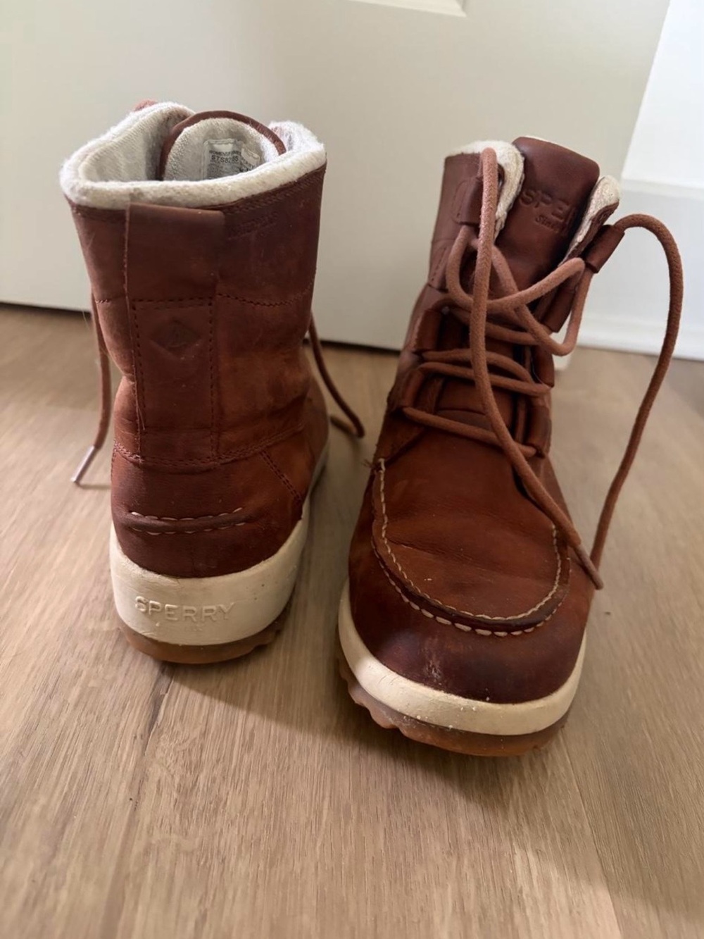 Sperry Women Sz 7.0 Brown Leather Lace-Up Boots